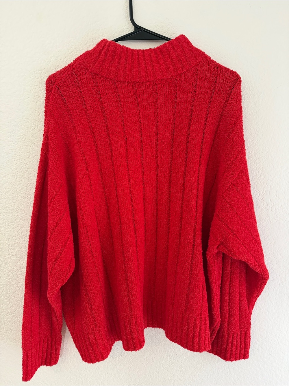 Eileen Fisher Cotton Fluff Rib Turtleneck Top Red Size Large NWOT - Picture 4 of 8